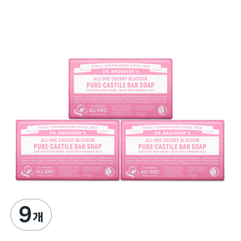 닥터브로너스 체리블라썸 퓨어 캐스틸 바 솝, 140g, 9개