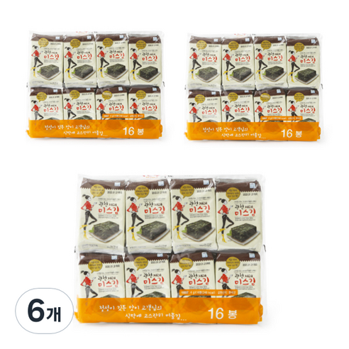 미스김 광천 재래 도시락김 16p, 64g, 6개