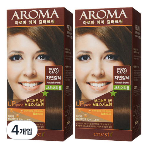 에네스티 아로마 염색제, 자연갈색, 4개