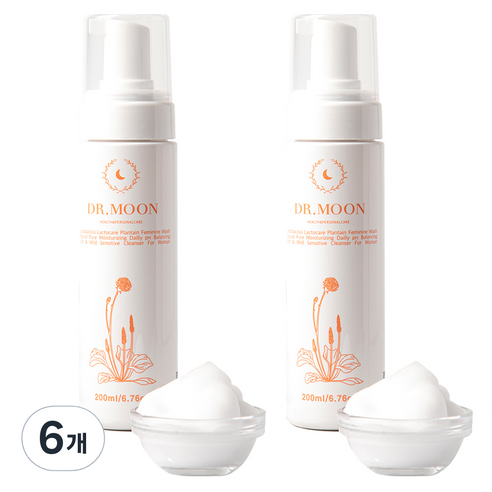 DRMOON 유산균 락토케어 질경초 여성청결제 폼타입, 200ml, 6개