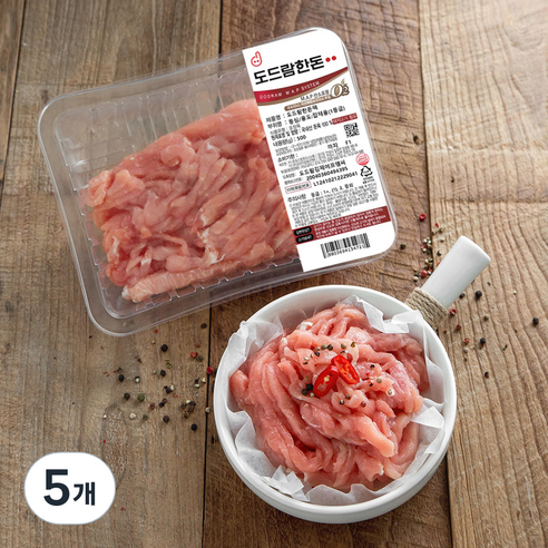 도드람한돈 1등급 등심 잡채 볶음용 (냉장), 500g, 5개