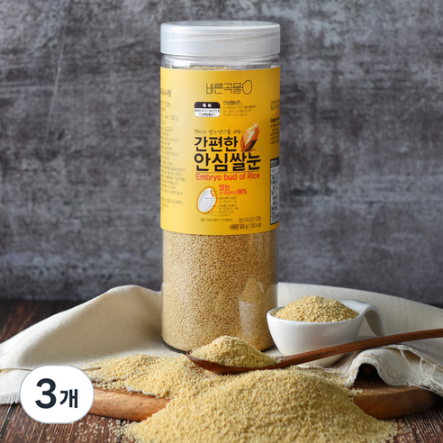 바른곡물 간편한 안심쌀눈, 500g, 3개