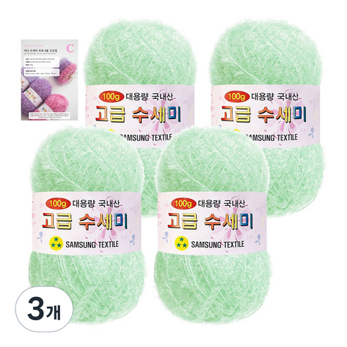 야나 대용량 수세미 100g x 4p + C 인쇄도안 8종 세트, 134 베이비민트, 3개
