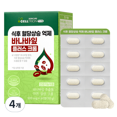 이너랩 식후 혈당 억제 바나바잎 플러스 크롬, 60정, 4개