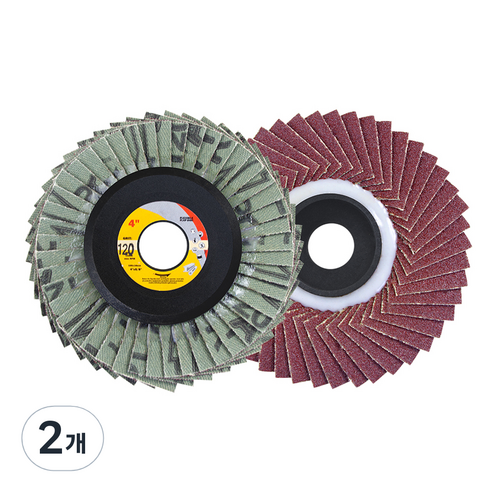 바벨롭 그라인더 사포날 해바라기 휠 페이퍼 100mm 120방, 2개