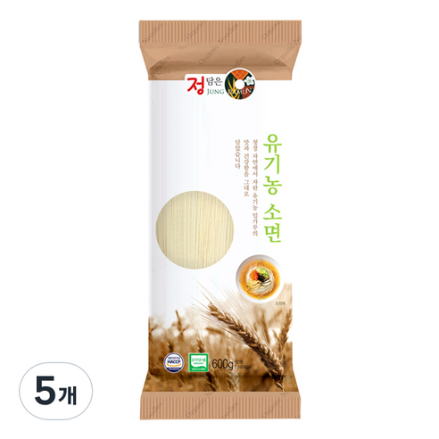 정담은 유기농 소면, 600g, 5개