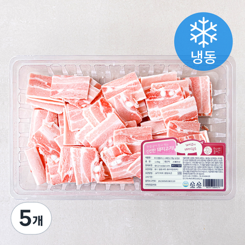 푸드랩플러스 스페인산 옛날 삼겹살 (냉동), 1kg, 5개