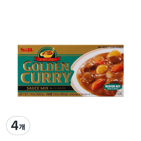 에스앤비골든 카레 중간맛, 220g, 4개