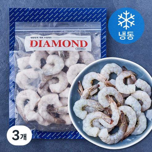 DIAMOND 흰다리 새우살 21/25 (냉동), 3개, 500g(20~24마리)