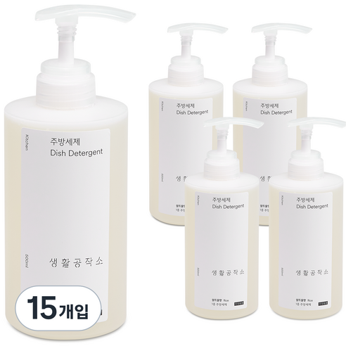 생활공작소 주방세제 쌀뜨물, 500ml, 15개입