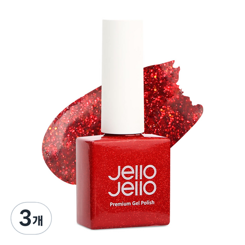 젤로젤로 퀸덤 콜렉션 글리터 젤네일 10ml, JG-24 킬링레드, 3개