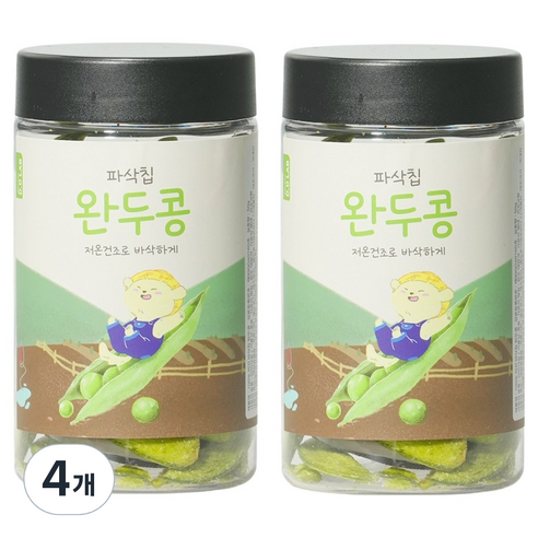 댕댕이연구소 강아지 디디랩 파삭칩 저온건조 과일 채소 간식, 4개, 50g, 완두콩