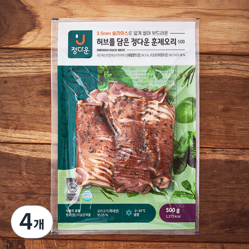 정다운 허브담은 훈제오리 1등급, 500g, 4개