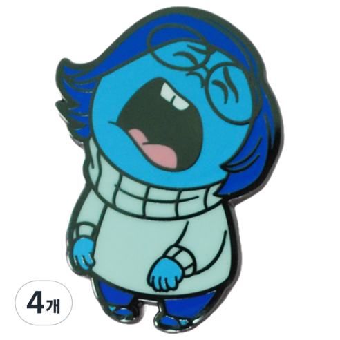 디즈니 인사이드아웃2 슬픔이 단면 뱃지, 4개, 1개입