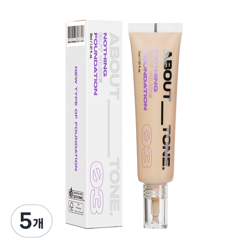 어바웃톤 낫띵 벗 누드 파운데이션 30ml, 03 내추럴, 5개