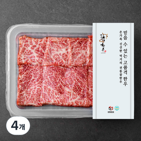 전통참한우 살치살 1등급 구이용 (냉장), 200g, 4개
