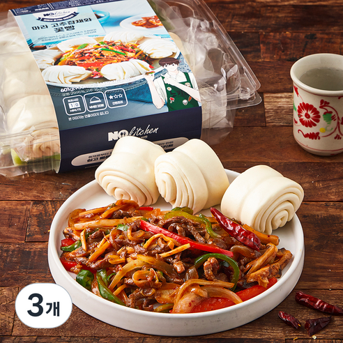 노키친 마라 고추잡채와 꽃빵 밀키트, 601g, 3개