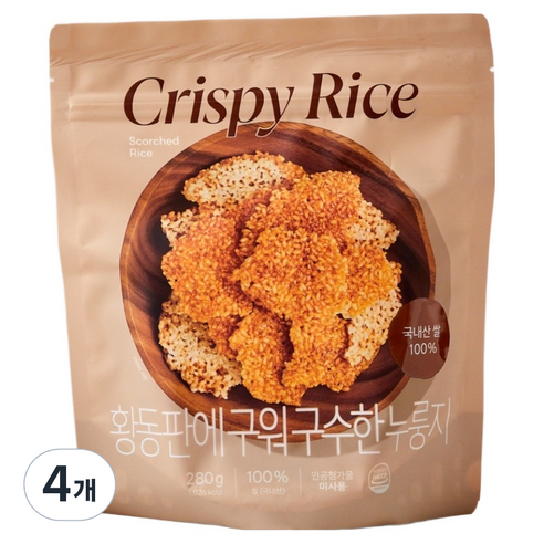 모던하우스 황동에 구워 구수한 누룽지, 4개, 280g