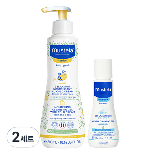 무스텔라 너리싱 클렌징 젤 위드 콜드 크림 300ml + 젠틀 클렌징 젤 50ml 세트, 2세트