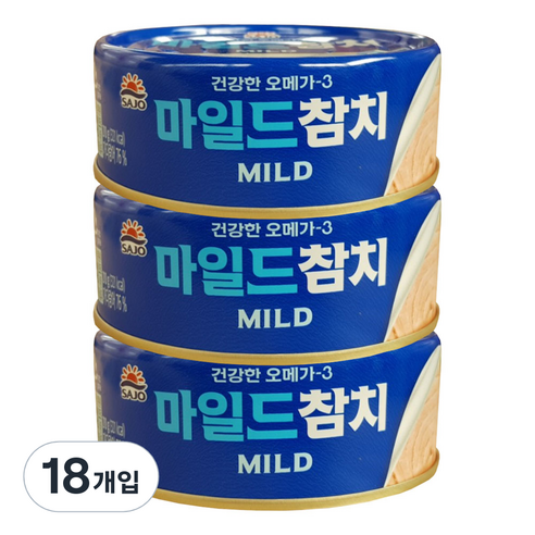 사조해표 사조참치 마일드 통조림, 210g, 18개