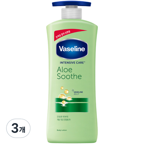 바세린 인텐시브 케어 알로에 수드 바디로션, 400ml, 3개