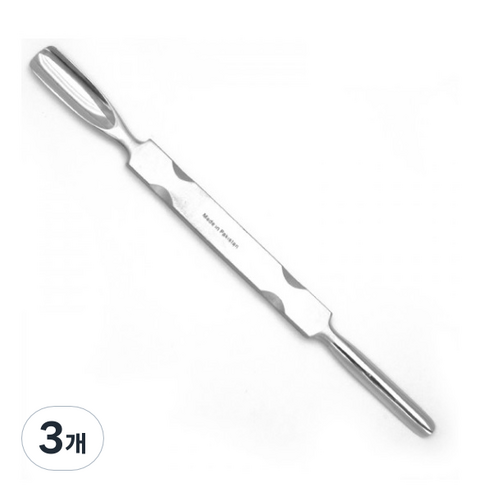 에이부 사각 납작 라운드 라운드 큐티클 푸셔, 3개, 실버