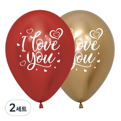셈퍼텍스 리플렉스 알러뷰 풍선 2종 세트 30cm, 리플렉스 레드, 리플렉스 골드, 2세트