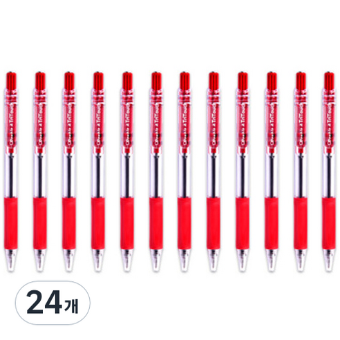 더블에이 트라이터치 볼펜 0.7mm, 24개, 레드