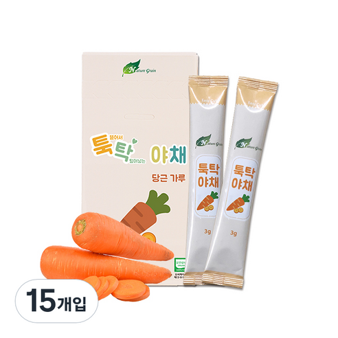 네이쳐그레인 툭탁야채 야채가루 이유식 재료 3g, 당근, 15개입