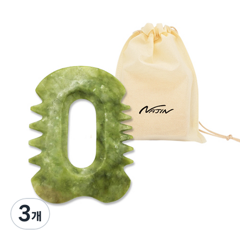 나진괄사 두피 바디 마사지 빗 괄사 NJ040, 그린, 3개