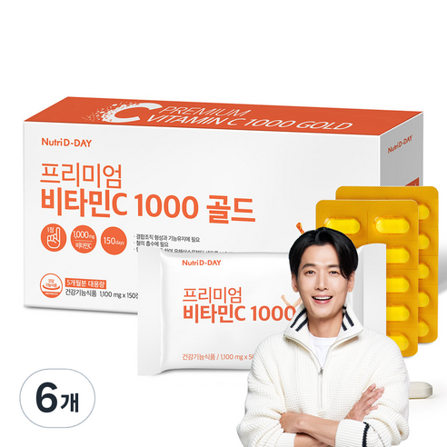 뉴트리디데이 프리미엄 비타민C 1000 골드, 150정, 165g, 6개