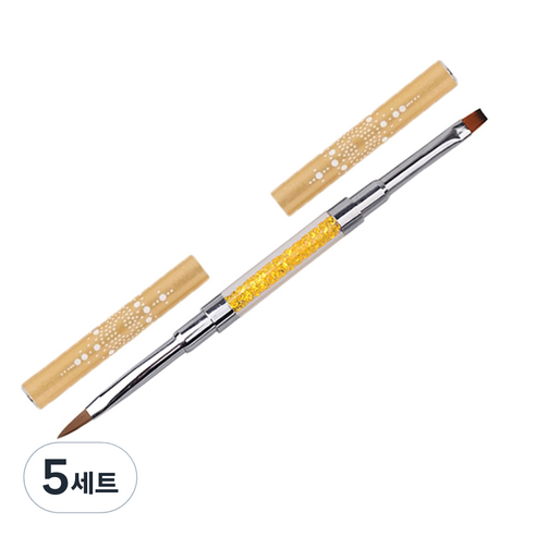 메이브라운 듀얼브러쉬 아크릴붓 + 평붓 MBN001-2, 혼합 색상, 5세트