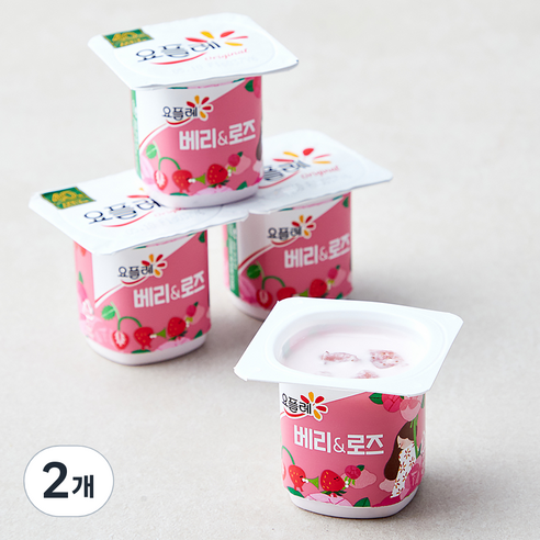 요플레 오리지널 베리 & 로즈 4개입, 320g, 2개