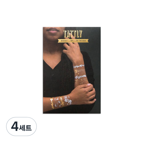 태틀리 타투 스티커 8종 세트, 브릴리언트 브레이슬릿 메탈릭, 4세트