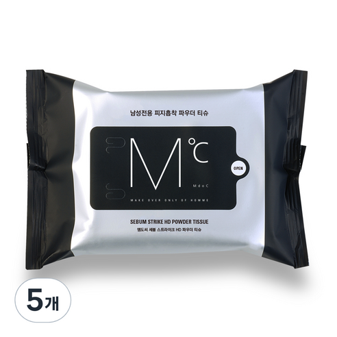엠도씨 세붐 스트라이크 HD 파우더 티슈, 110g, 5개