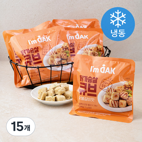 아임닭 닭가슴살 큐브 숯불갈비맛 (냉동), 15개, 100g