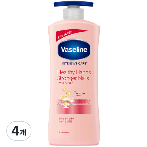 바세린 인텐시브 케어 헬씨 핸드 앤 스트롱거 네일 로션, 400ml, 4개