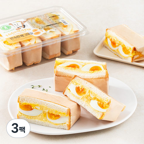 그린래빗 반숙란 에그마요 샌드위치, 320g, 3개