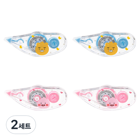 카카오프렌즈 리틀프렌즈 수정 테이프 S 2종 x 2p 세트, 라이언, 어피치, 2세트