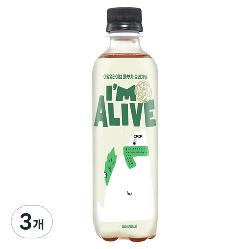 아임얼라이브 콤부차 오리지날, 360ml, 3개