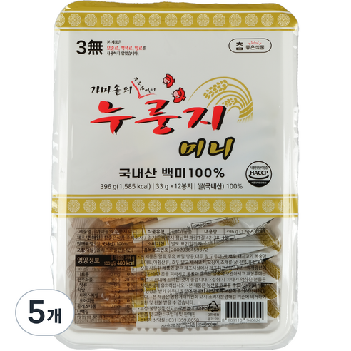 참좋은 가마솥의 누룽지 미니 12p, 396g, 5개