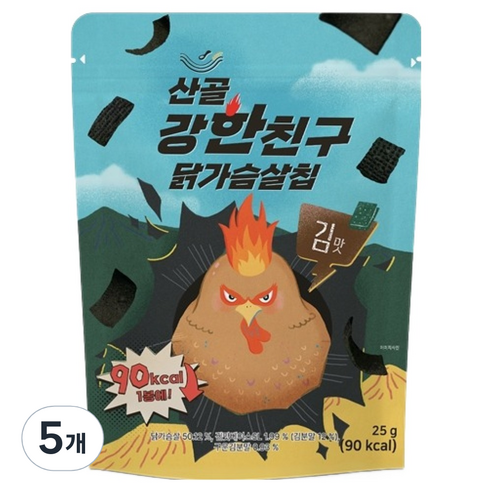 에코맘의산골이유식 산골 강한친구 닭가슴살칩, 25g, 5개, 김맛