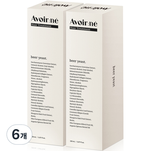 뉴트리커먼 아브아 맥주효모 LPP 단백질 헤어 트리트먼트, 150ml, 6개
