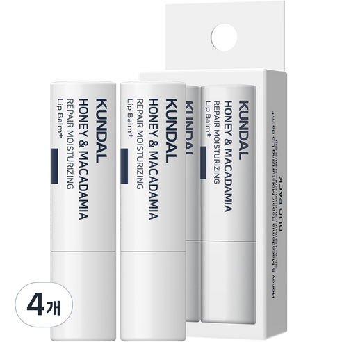 쿤달 리페어 립밤 3.6g, 무향, 4개