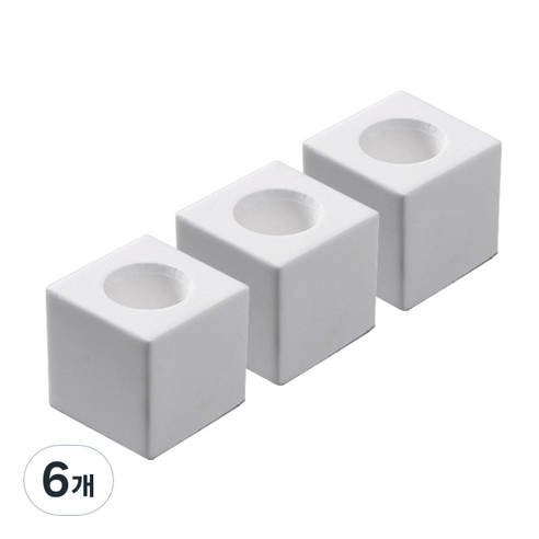 심플한 규조토 칫솔꽂이 사각, 화이트, 6개