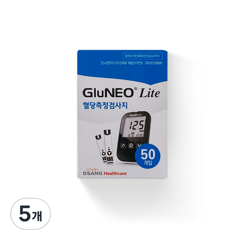 오상헬스케어 글루네오 라이트 혈당검사지, 5개, 50개입