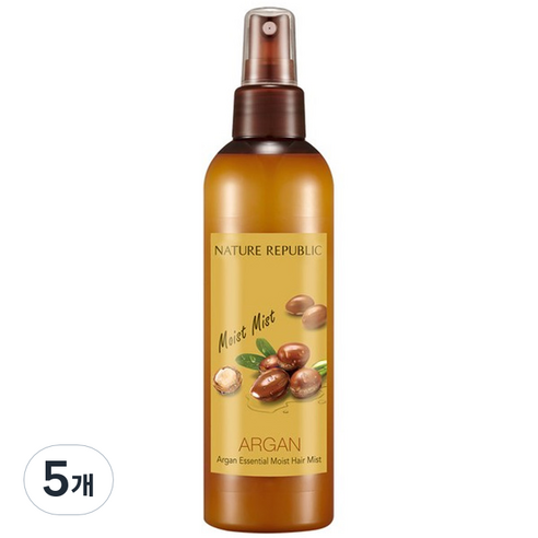 네이처리퍼블릭 아르간 에센셜 수분 헤어 미스트, 5개, 220ml