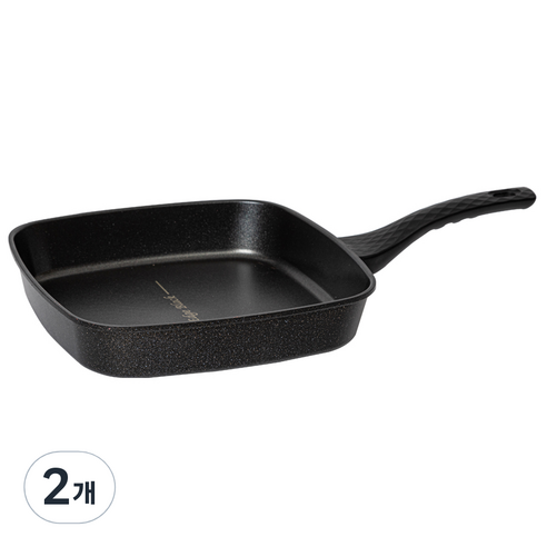 퀸센스 인덕션 프리미엄 엣지블랙 와이드 사각 프라이팬, 28cm, 2개