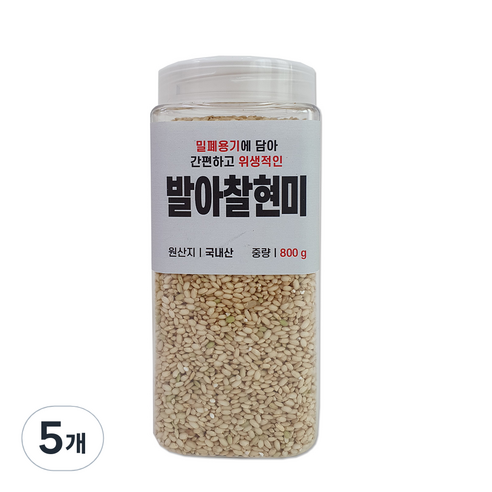 대한농산 통에담은 발아찰현미, 800g, 5개