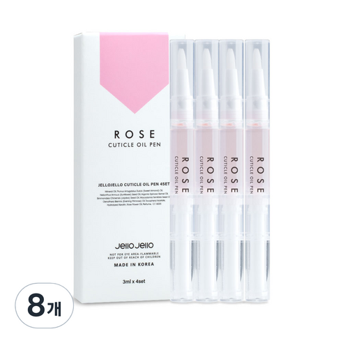 젤로젤로 큐티클 오일펜 로즈, 3ml, 8개